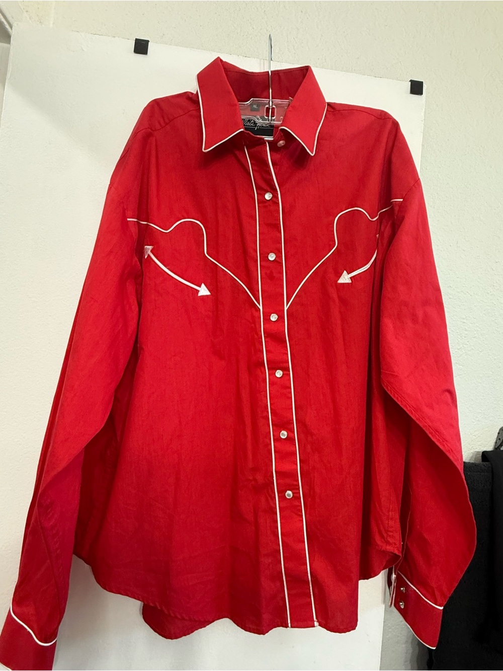 Classic Red Western-Style Men’s Shirt